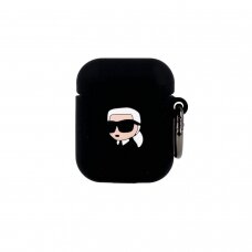 Silikoninis NFT KARL LAGERFELD juodas AirPods/AirPods 2 dėklas