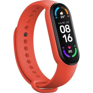 Silikoninė apyrankė Xiaomi Mi Band 5 / Mi Band 6 / Mi Band 7 Red