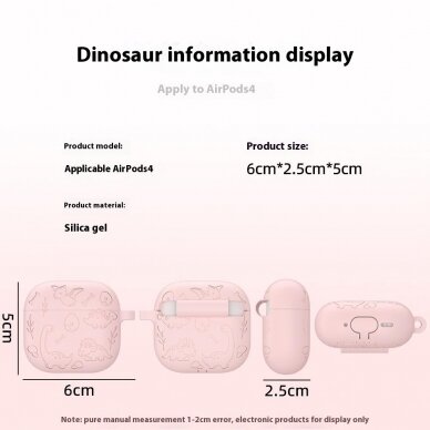 Silikoninis dėklas Airpods 4 Dinosaur black 8