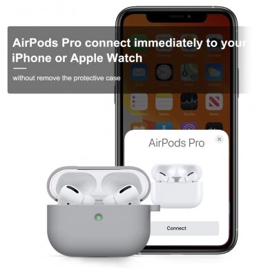 Silikoninis dėklas Airpods PRO pilkas 5