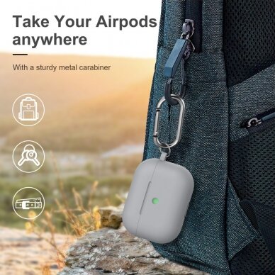 Silikoninis dėklas Airpods PRO pilkas 6