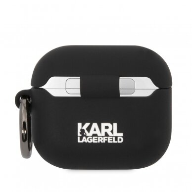 Silikoninis KARL LAGERFELD juodas AirPods 3 dėklas 1