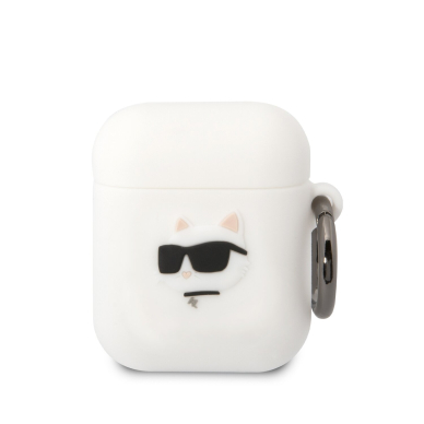 Silikoninis NFT KARL LAGERFELD baltas AirPods/AirPods 2 dėklas