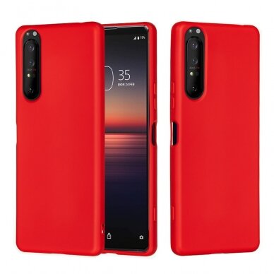 Sony Xperia 1 II raudona Tracy Silicone nugarėlė 1