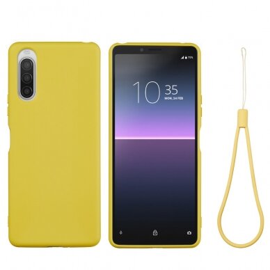 Sony Xperia 10 II geltona SILICONE nugarėlė 1