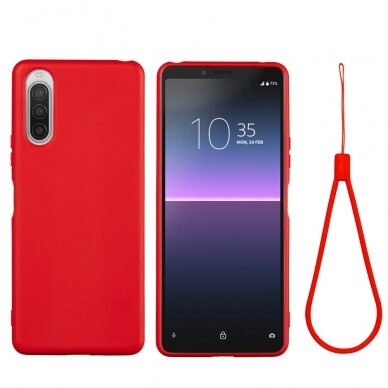 Sony Xperia 10 II raudona SILICONE nugarėlė 1