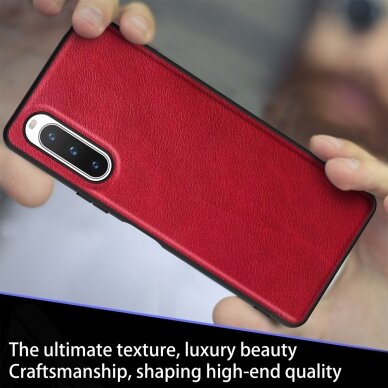 Sony Xperia 10 V raudona Leather Vintage nugarėlė 5