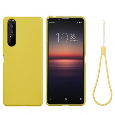 Sony Xperia 5 II geltona tracy silicone nugarėlė 1