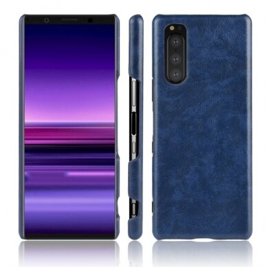 Sony Xperia 5 mėlyna Tracy nugarėlė LEATHER2