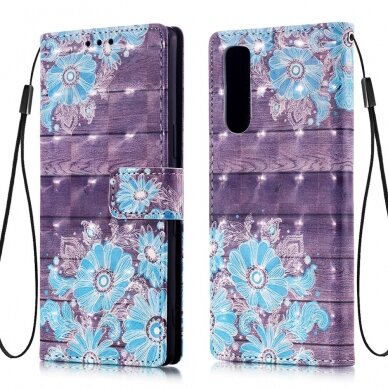 Sony Xperia 5 tracy fashion 3D dėklas Blue Flower 1