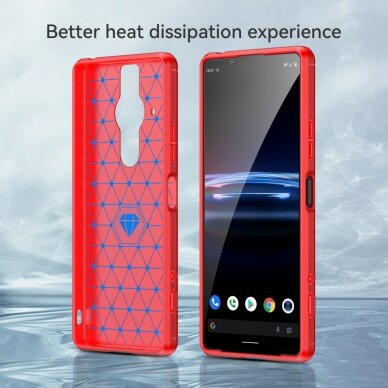 Sony Xperia Pro-I raudona Tracy LYGCARBON nugarėlė 3