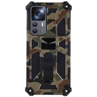 Xiaomi 12T/12T PRO green camouflage ARMOR METAL nugarėlė