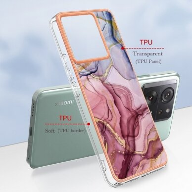 XIAOMI 13T / 13T PRO Tracy nugarėlė MILKY WAY MARBLE Rose Gold 5