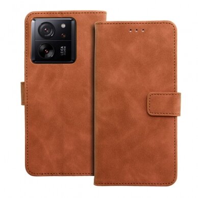 XIAOMI 13T/13T PRO brown VELVET dėklas 1