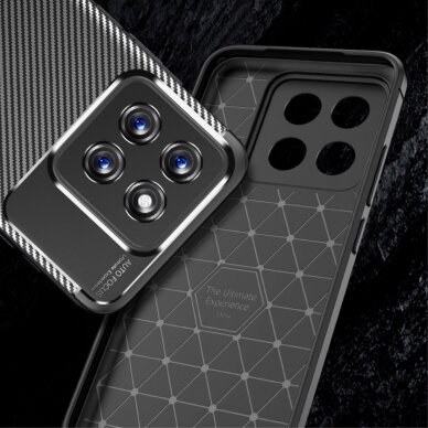 XIAOMI 14 juoda Carbon Fiber nugarėlė 2