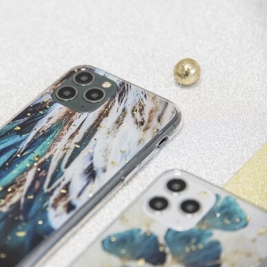 XIAOMI MI 12 PRO Gold Glam Feathers nugarėlė 7