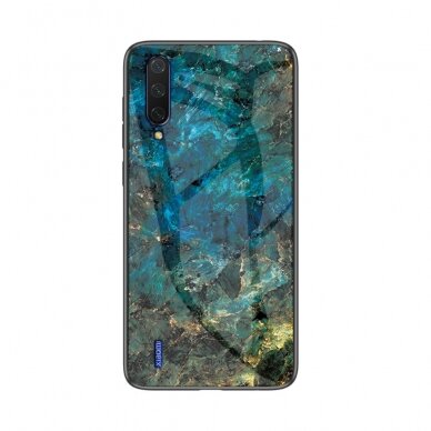 XIAOMI MI A3 marble glass nugarėlė Blue 1