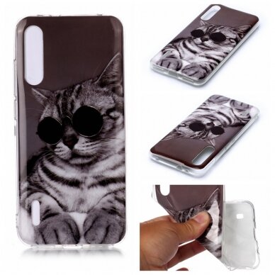 XIAOMI MI A3 tracy fashion Cat with glasses nugarėlė