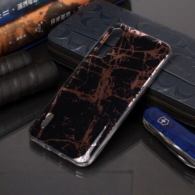 Xiaomi MI A3 Tracy nugarėlė Black&gold Marble 4