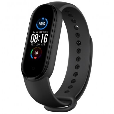 Xiaomi Mi Smart Band 5 / 6 / 7 black apyrankė Flexible Silicone 1