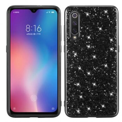 XIAOMI MI9 juoda tracy GLITTERY nugarėlė