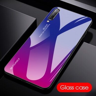 XIAOMI Mi9 mėlyna+rožinė tracy GLASS nugarėlė 1