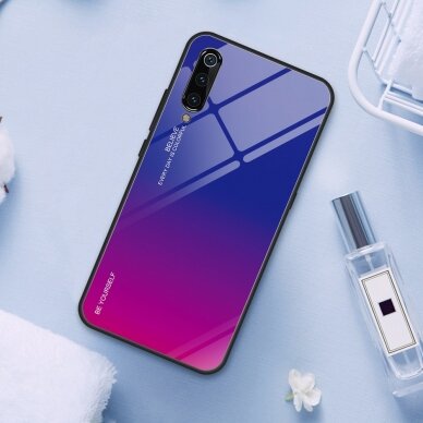 XIAOMI Mi9 mėlyna+rožinė tracy GLASS nugarėlė 5