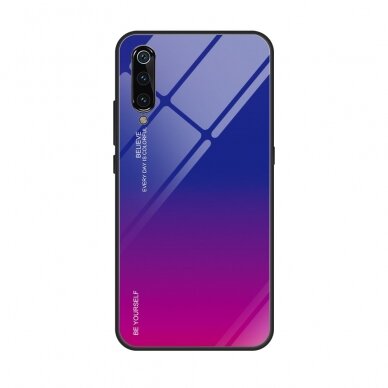 XIAOMI Mi9 mėlyna+rožinė tracy GLASS nugarėlė