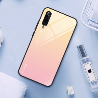 XIAOMI Mi9 rausva tracy GLASS nugarėlė 1