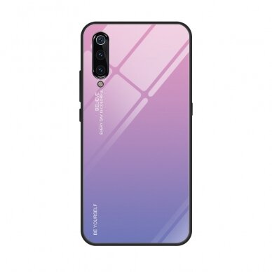 XIAOMI Mi9 rausva+alyvinė tracy GLASS nugarėlė