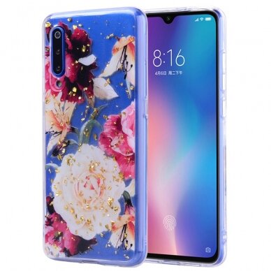 XIAOMI Mi9 Tracy clear glitter nugarėlė Pretty Flowers