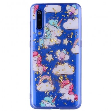 XIAOMI Mi9 Tracy clear glitter nugarėlė Unicorns 2