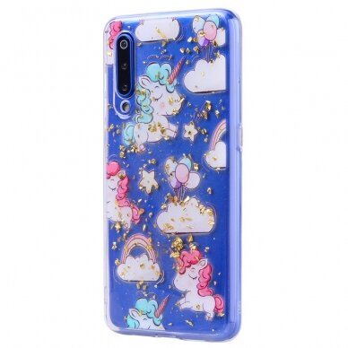 XIAOMI Mi9 Tracy clear glitter nugarėlė Unicorns 3