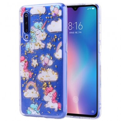 XIAOMI Mi9 Tracy clear glitter nugarėlė Unicorns