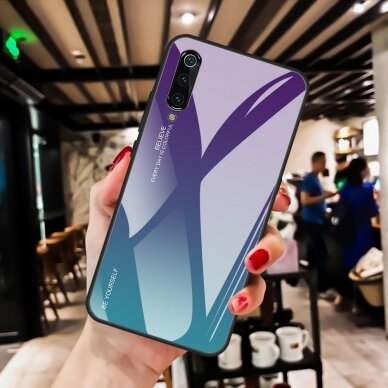 XIAOMI Mi9 violetinė+mėlyna tracy GLASS nugarėlė 2