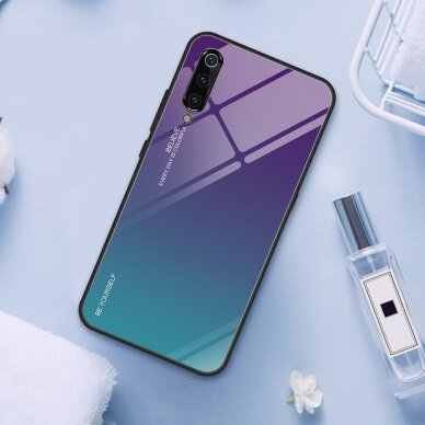 XIAOMI Mi9 violetinė+mėlyna tracy GLASS nugarėlė 3