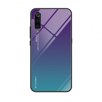 XIAOMI Mi9 violetinė+mėlyna tracy GLASS nugarėlė