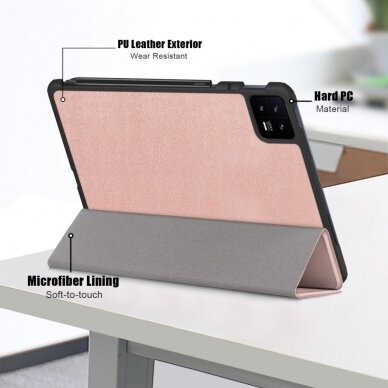 Xiaomi Pad 6/ Pad 6 PRO 11" rose gold TRIFOLD dėklas 7