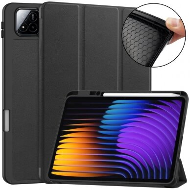 Xiaomi Pad 7 / 7 PRO black S PEN TRIFOLD dėklas 1