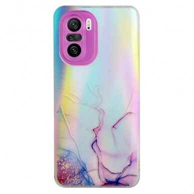 Xiaomi POCO F3 Tracy nugarėlė LASER MARBLE Purple/Blue