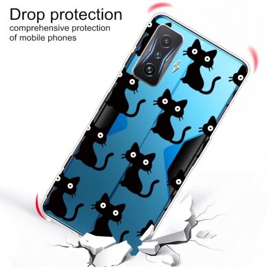 Xiaomi POCO F4 GT Tracy clear nugarėlė Black Cats 2