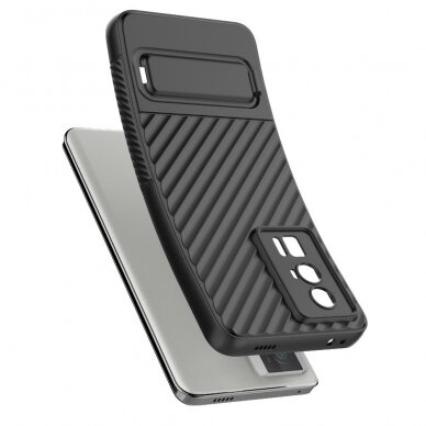 Xiaomi Poco F5 Pro 5G juoda Tracy Anti-slip Rugged Kickstand nugarėlė 10