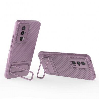 Xiaomi Poco F5 Pro 5G violetinė Tracy Anti-slip Rugged Kickstand nugarėlė 1