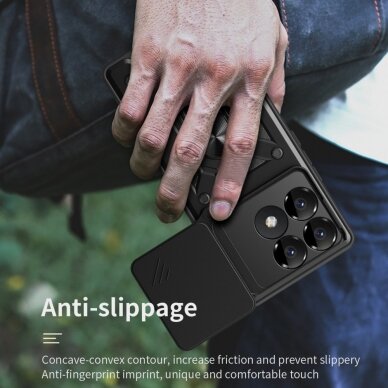 Xiaomi Poco F6 PRO 5G black RING ARMOR WITH CAMSHIELD nugarėlė 7