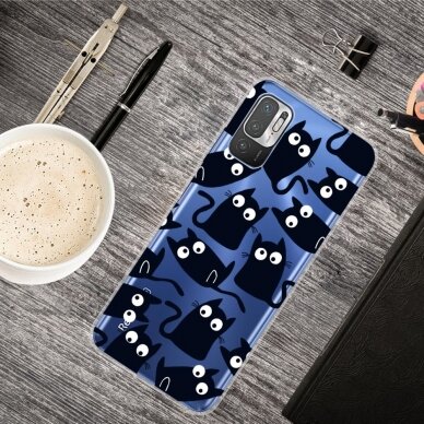 XIAOMI POCO M3 PRO /REDMI NOTE 10 5G Tracy clear nugarėlė Black Cats 1