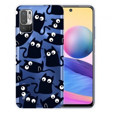 XIAOMI POCO M3 PRO /REDMI NOTE 10 5G Tracy clear nugarėlė Black Cats