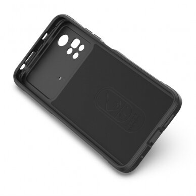 XIAOMI POCO M4 PRO juoda Tracy Anti-slip Rugged nugarėlė 2