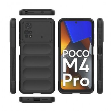 XIAOMI POCO M4 PRO juoda Tracy Anti-slip Rugged nugarėlė 6