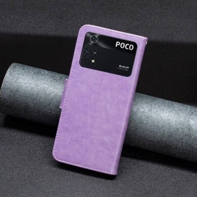 XIAOMI POCO M4 PRO violetinis Tracy K.FLEXI dėklas Drugeliai 3