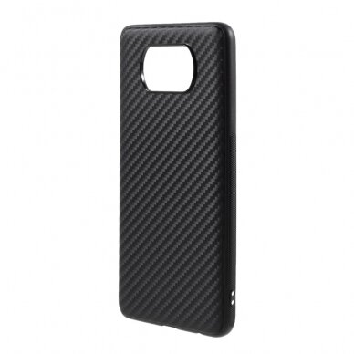 XIAOMI POCO X3 NFC/X3 PRO juodos spalvos CARBON FIBER nugarėlė 1